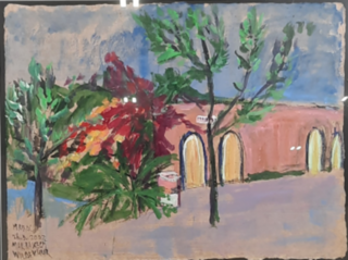 Acryl schilderij, Maya Wildevuur, Marroko, 2002